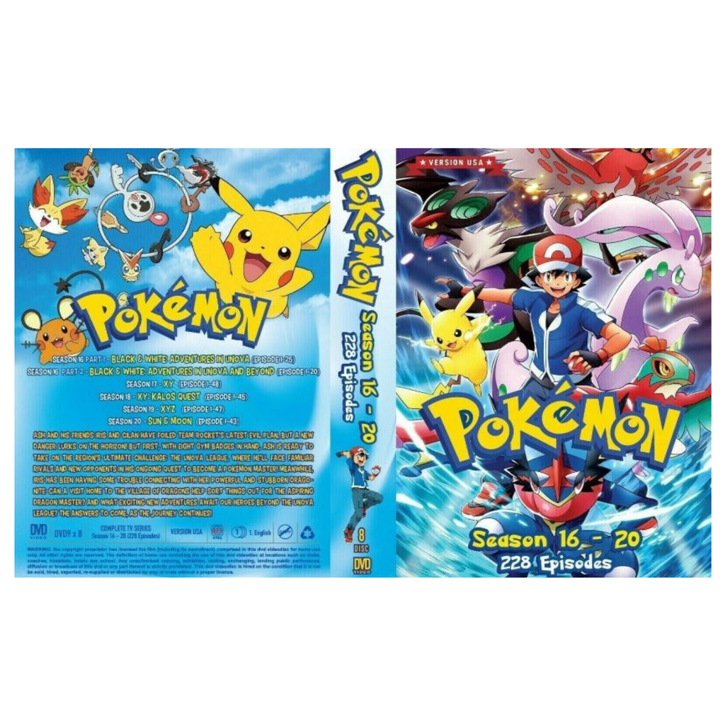 DVD Pokemon Season 1-5 Complete TV Series English Dubbed Anime NEW +Tracking