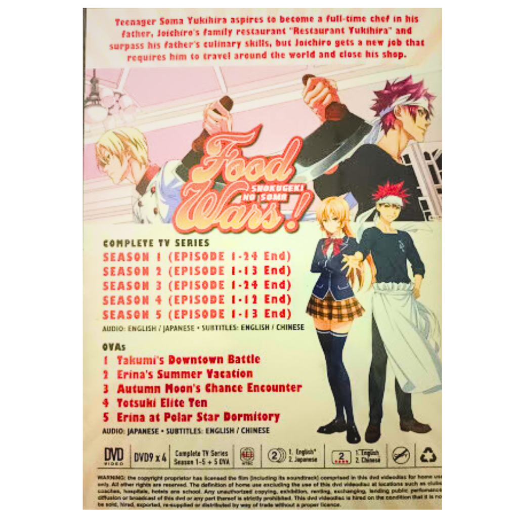 Anime DVD Shokugeki no Souma Food Wars! COMPLETE Season 1-5 ENG SUB All  Region