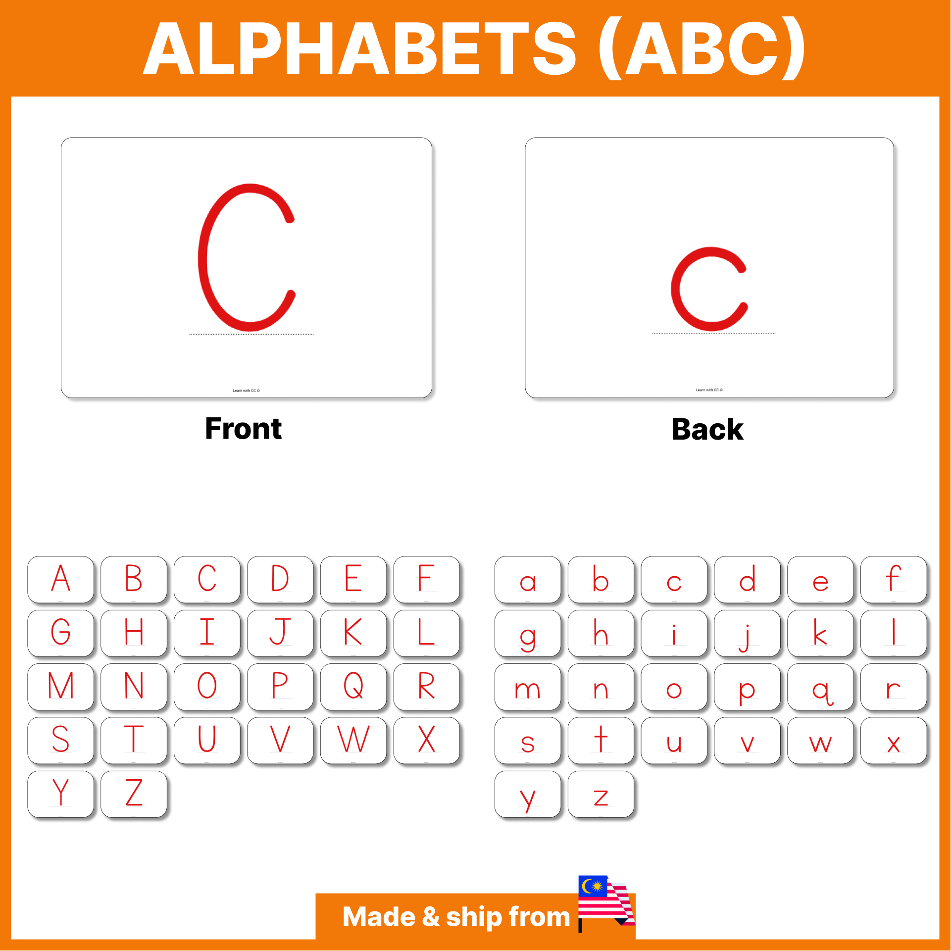 Alphabets ABC Flash Cards for Kids, Baby, Big Flash Card, Flashcard, Flashcards, Bayi, toys