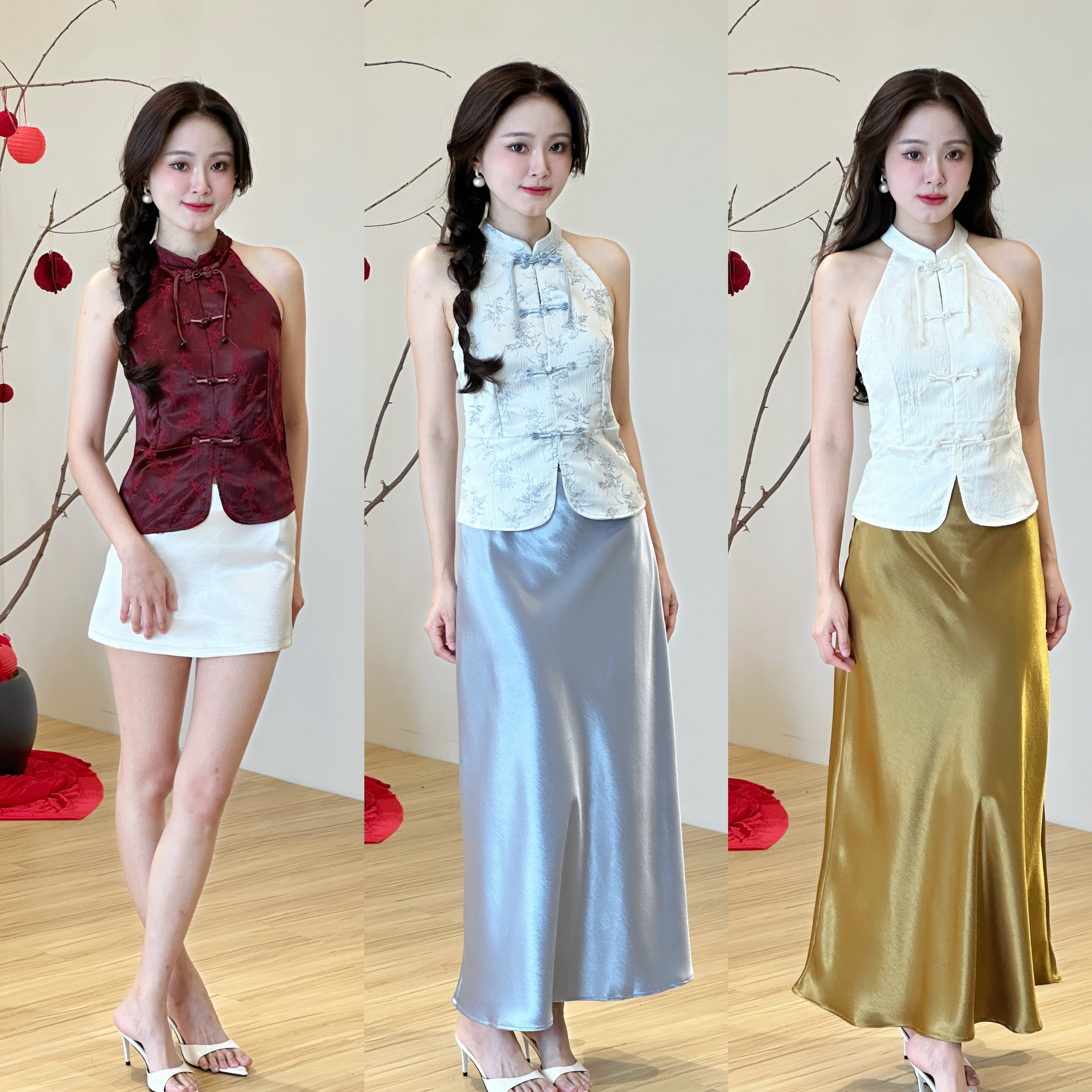 Colette Mandarin inspired embroidery top - 3 colors – Room Of Jae