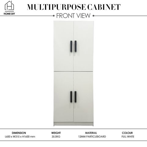 Home DIY 988000008 4 Door Multipurpose Cabinet Front View