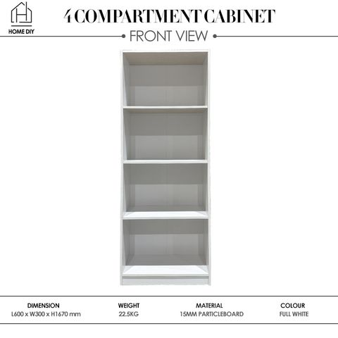 Home DIY 988000059 4 Compartment Cabinet Front View