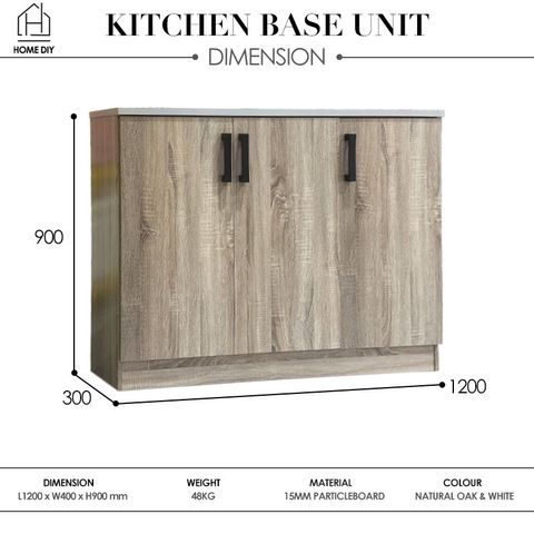 Home DIY Kitchen Base Unit With 3 Door 988000070 Dimension