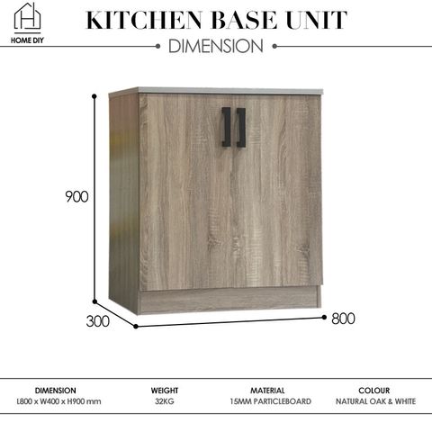 Home DIY Kitchen Base Unit With 2 Door 988000069 Dimension