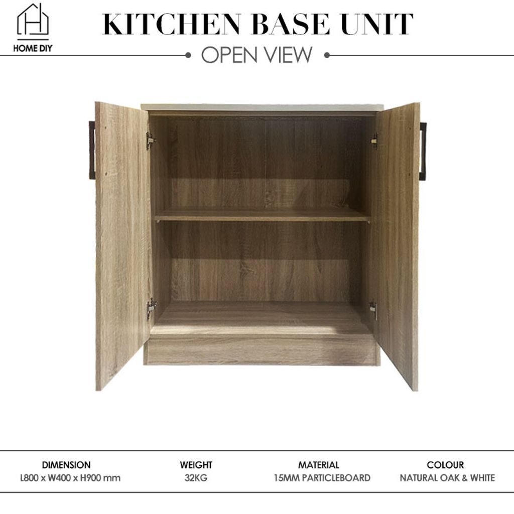 Home DIY Kitchen Base Unit With 2 Door 988000069 Open View