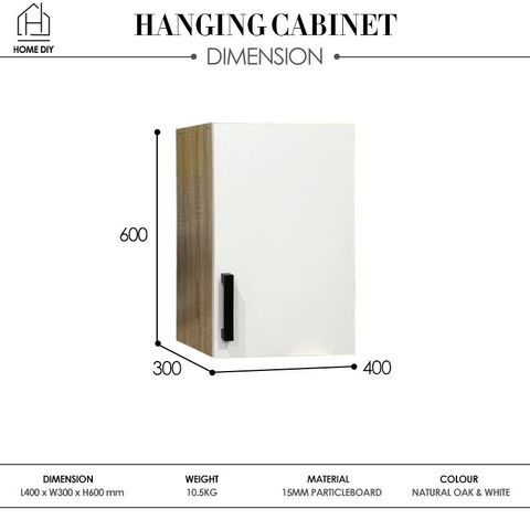 Home DIY Hanging Kitchen Cabinet With Single Door 988000066 Dimension