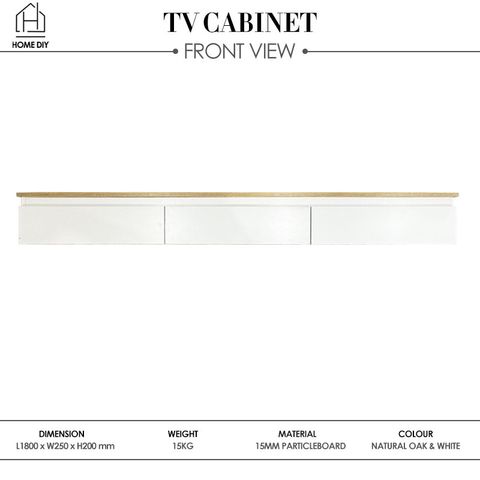 Home DIY 6FT Hanging TV Cabinet With 3 Door 988000071 Front View