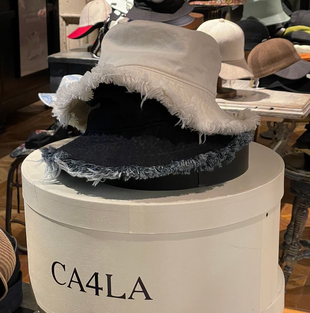 CA4LA 牛仔布毛邊感漁夫帽