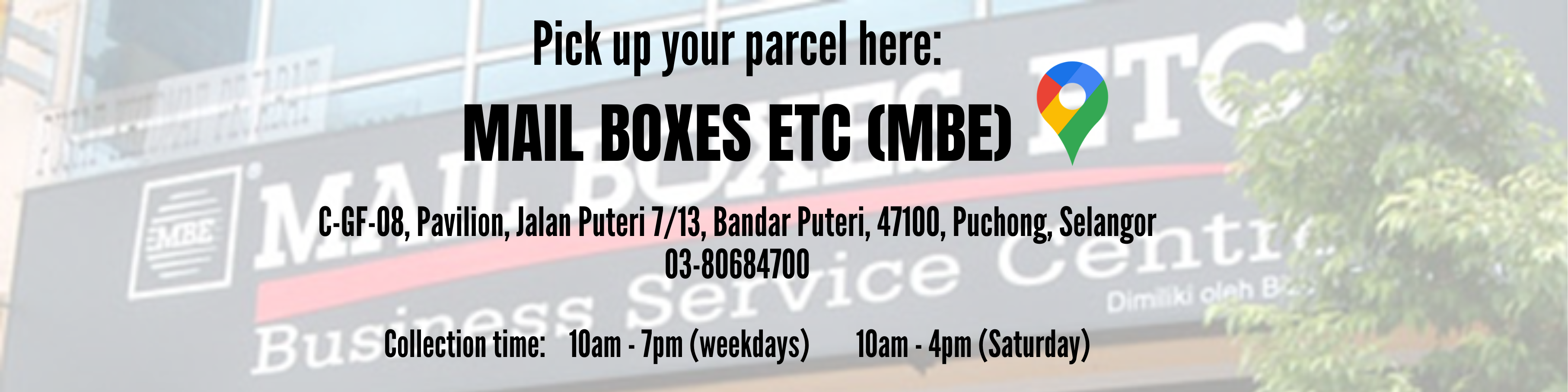 Pick up your parcel here