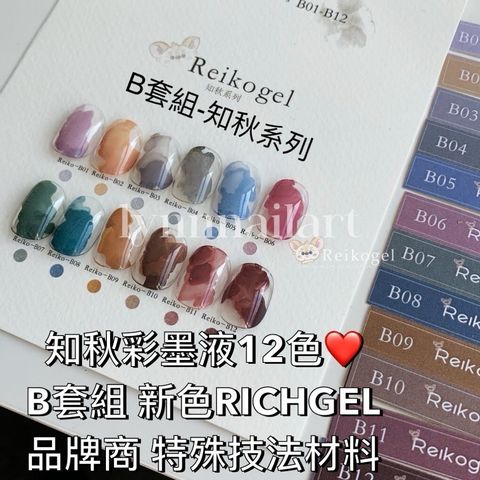 知秋彩墨液12色❤️B套組 新色RICHGE