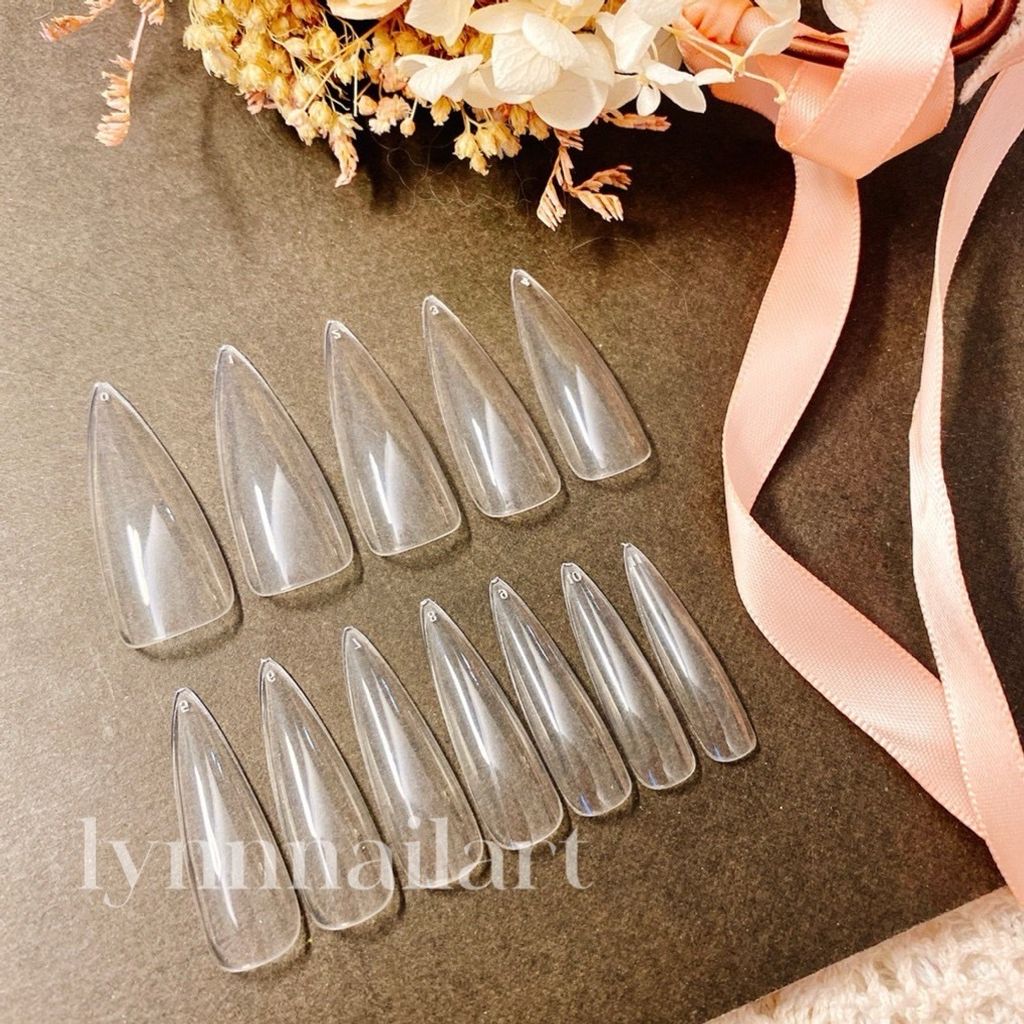 【長尖甲片】 超美甲片 歐美風  長尖水滴甲片  透明甲片 水滴   一包600片 歐美時