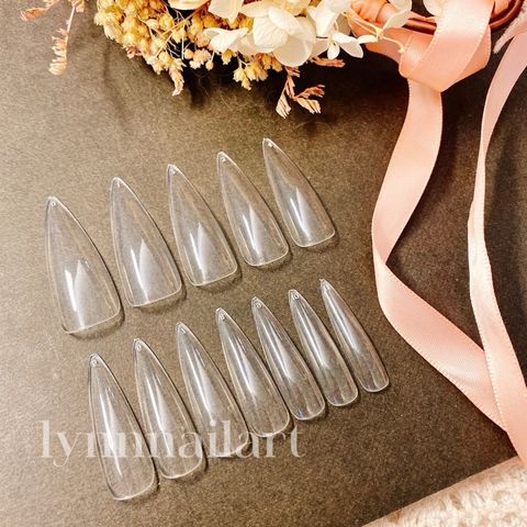 【長尖甲片】 超美甲片 歐美風  長尖水滴甲片  透明甲片 水滴   一包600片 歐美時