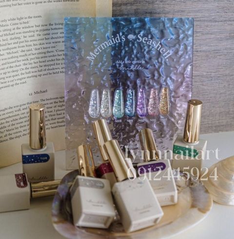 Middle貝殼甲油膠S01-S07 10ml 7色一組+色板