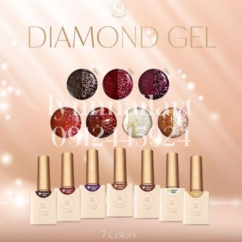 七色組【新品】 Gina甲油碎鑽膠D01~D07 