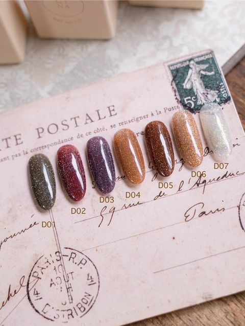 【七色組】【新品】Gina甲油碎鑽膠 D01-D07  各10ml 套組