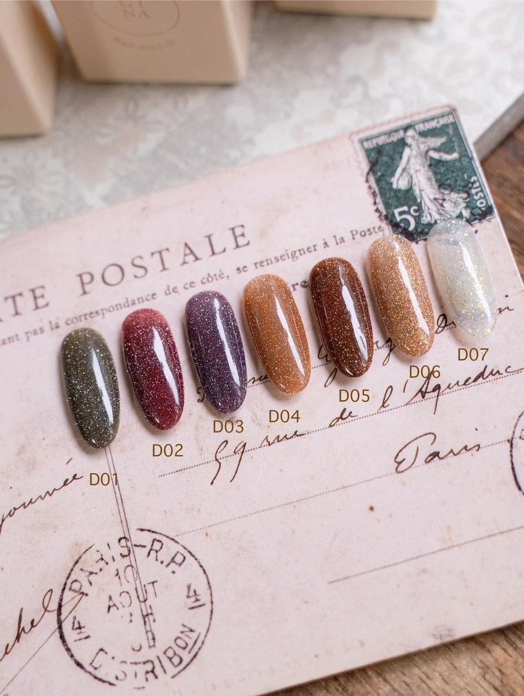 【七色組】【新品】Gina甲油碎鑽膠 D01-D07  各10ml 套組