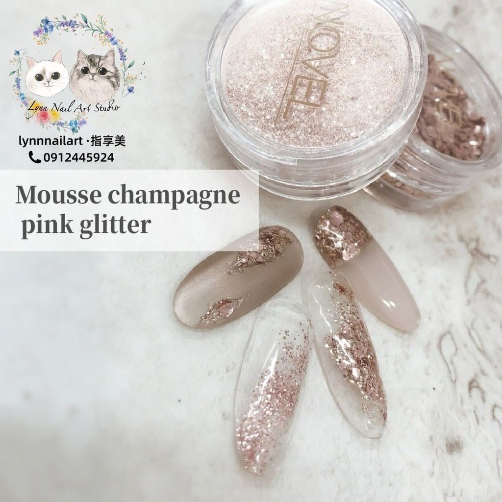 G130 Mousse champagne pink glitter 5