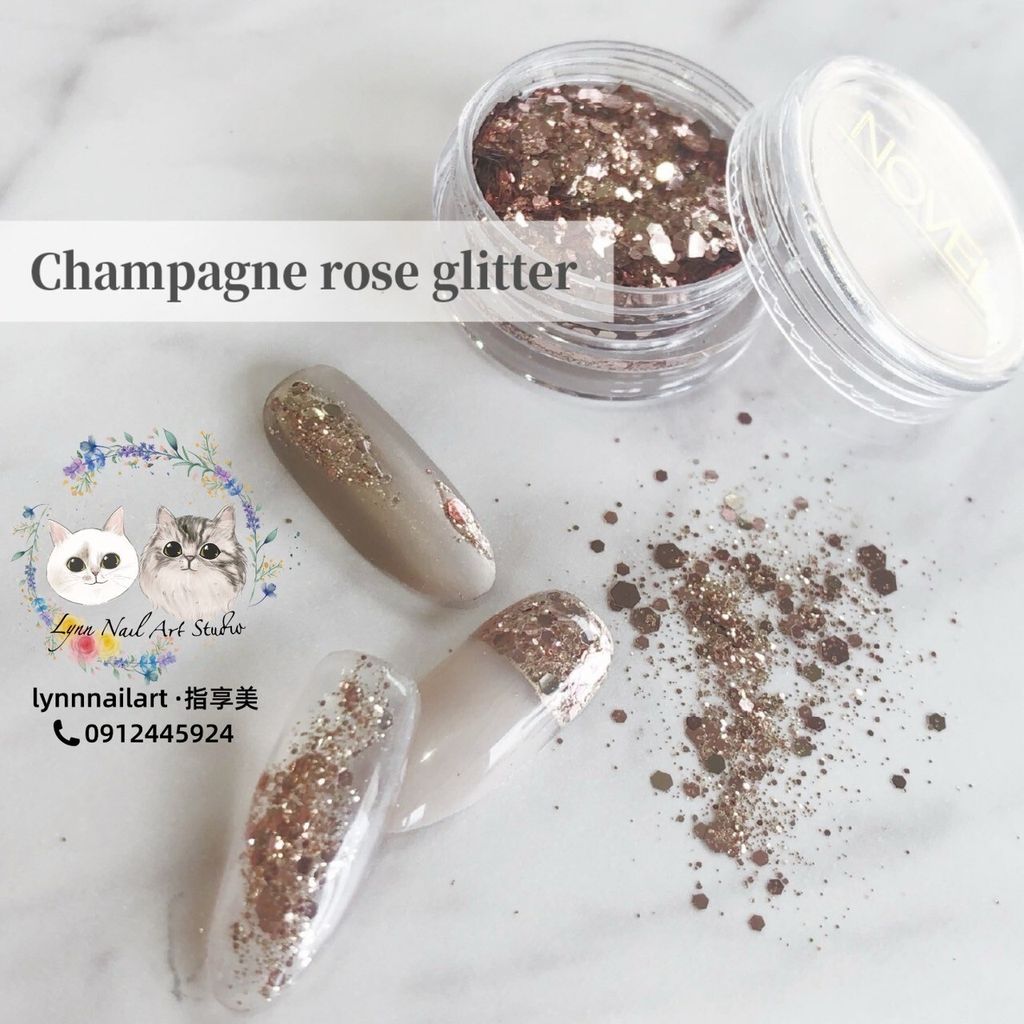 G128 Champagne rose glitter 4