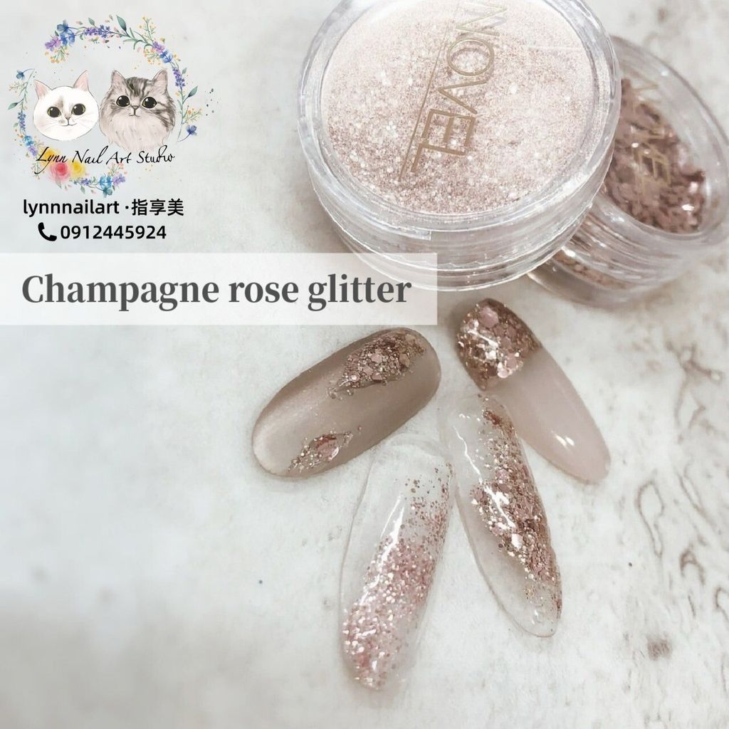 G128 Champagne rose glitter 2