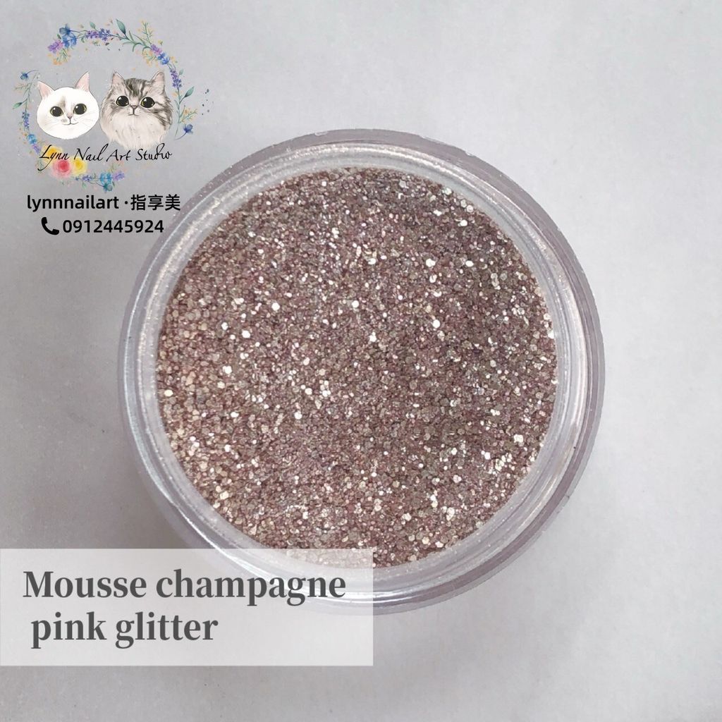 G130 Mousse champagne pink glitter 7
