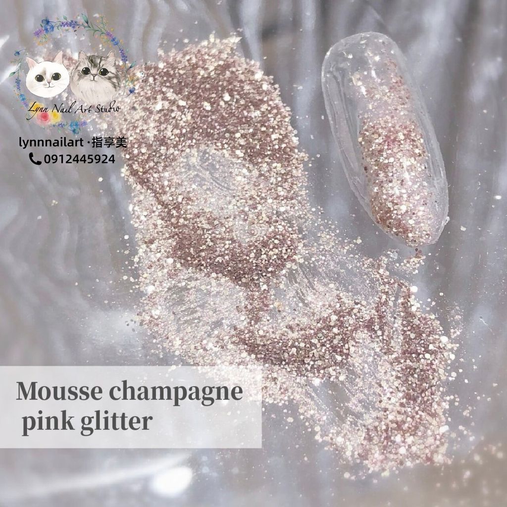 G130 Mousse champagne pink glitter 6