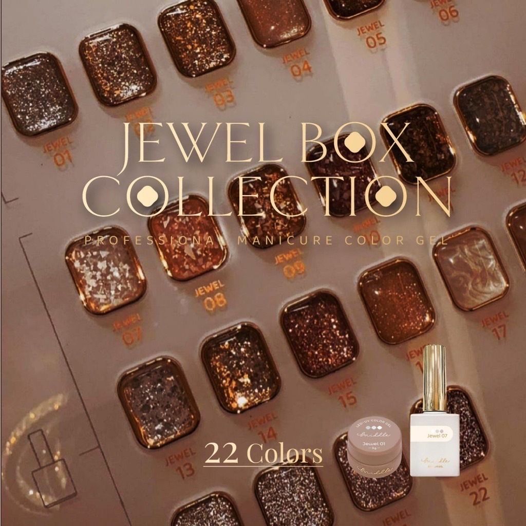  珠寶盒22色 現貨送塗好的色版❤️珠寶盒22色組 MIDDLE ❤️1-6號罐裝 。容量3g。7-22號甲油瓶裝 容量10