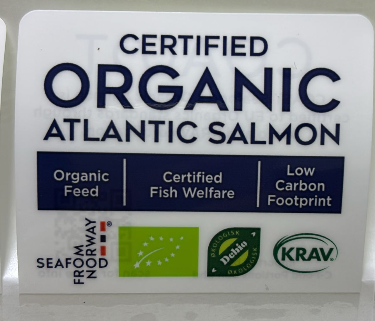 Organic Atlantic Salmon Label