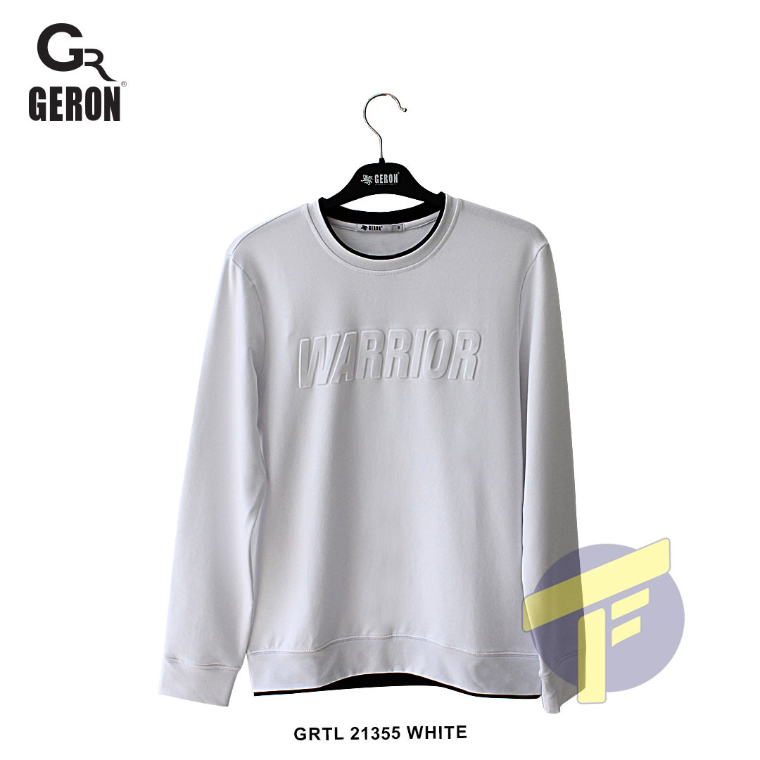 GRTL 21355 Khaki/Black/White - Geron Men long sleeve T shirt / Baju T Shirt  Lelaki Lengan Panjang – Top Fashion Malaysia