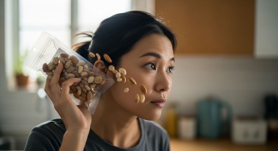 搖一搖，聽堅果在包裝裡說話