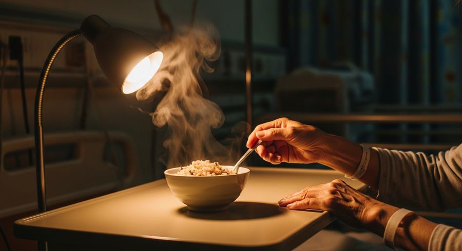 深夜病房裡，一碗粥的重量