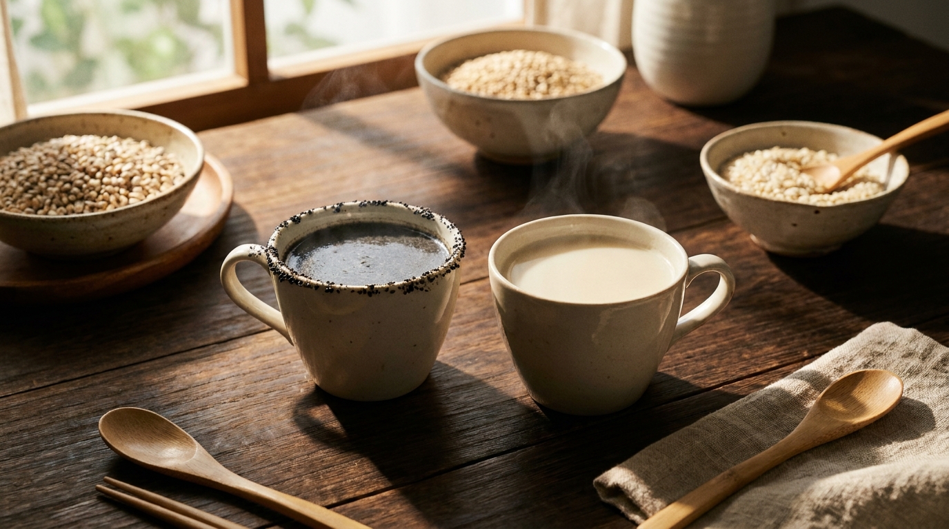 芝麻糊與杏仁茶沖泡示範