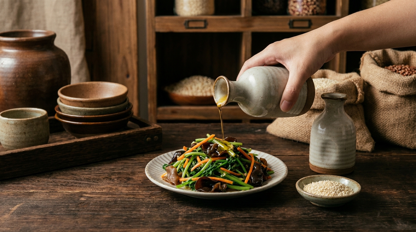 涼拌料理淋冷壓油示範