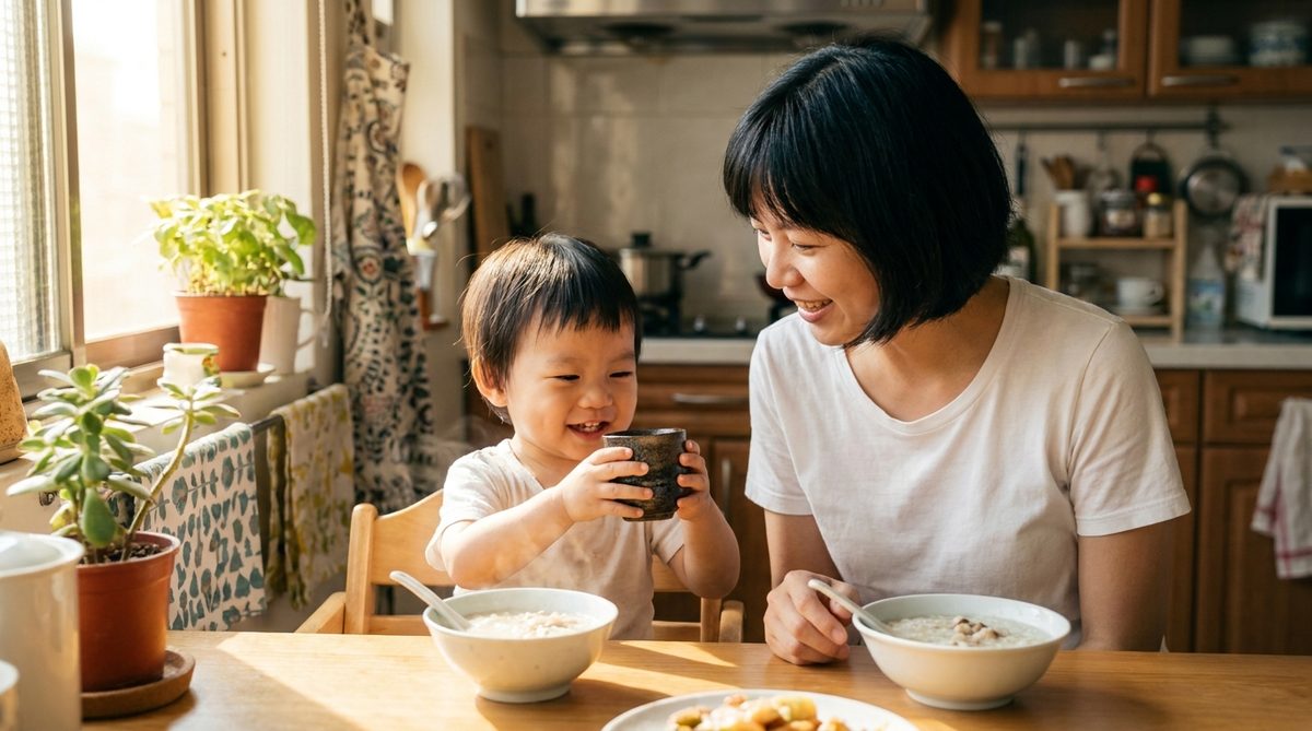 小朋友挑食怎麼辦？一碗黑芝麻早餐讓他自己捧著喝
