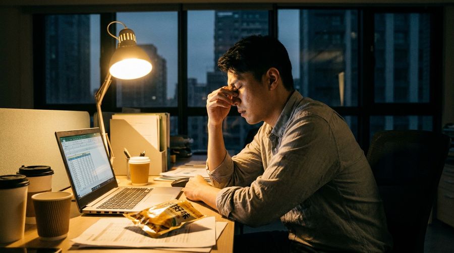 加班到深夜，嘴饞卻不想亂吃的那種焦慮