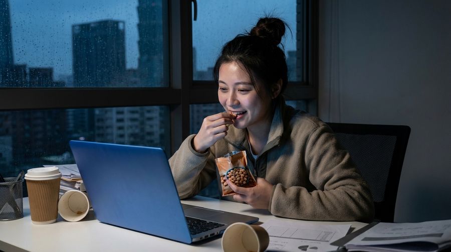 深夜加班後，一把堅果能不能撫慰人