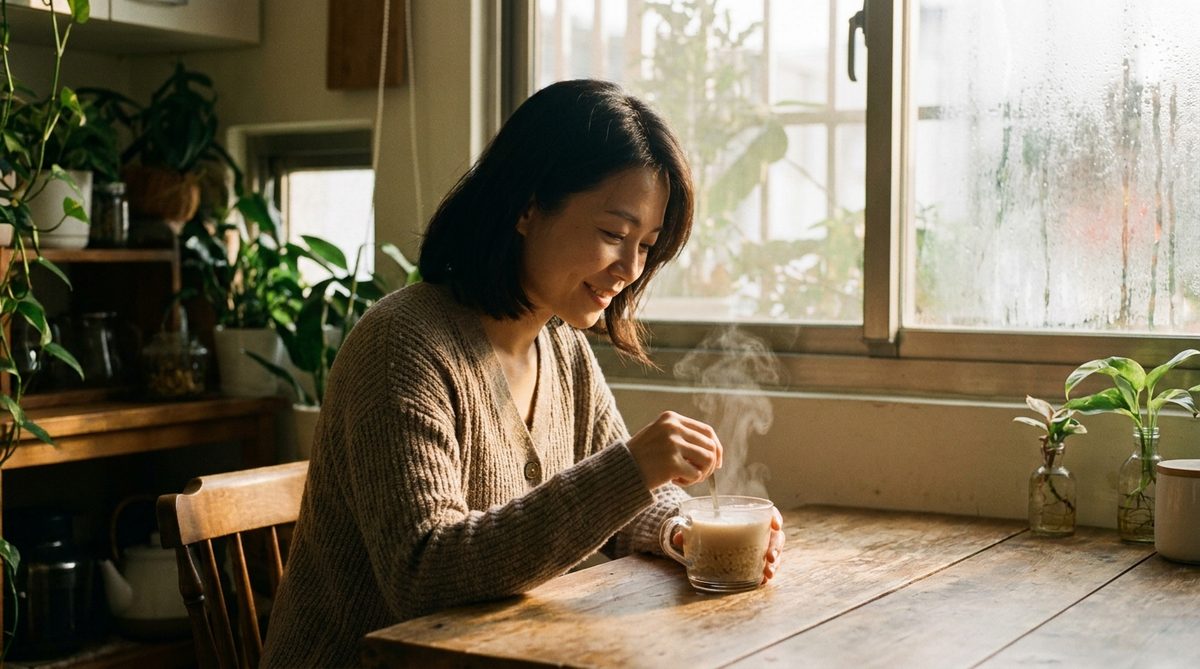 早餐儀式感：一杯穀物粉沖泡飲，純素早餐的溫柔開始