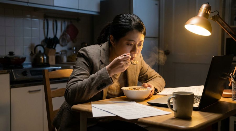加班到深夜，一碗雜糧粥比什麼都暖