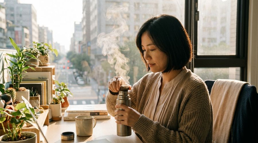 辦公室裡悄悄打開的保溫瓶