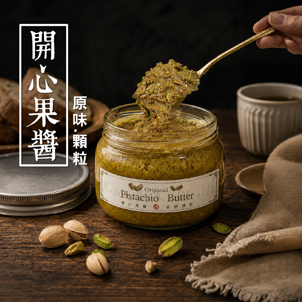 展榮商號純開心果醬，原味天然帶顆粒的開心果抹醬