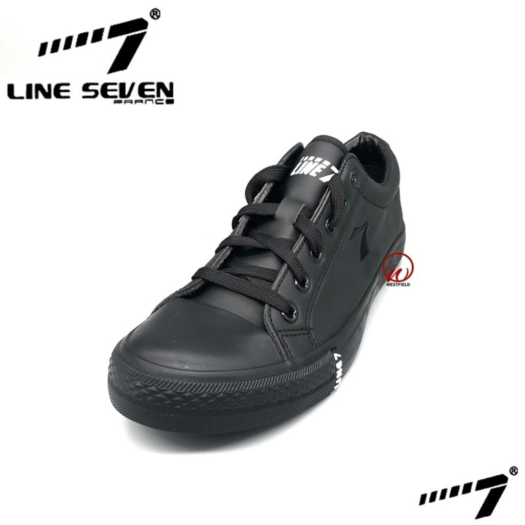 🔥 LINE 7 UNISEX CASUAL BLACK PU FAUX LEATHER WORK SKATE SHOES 7976 –  Westfield Malaysia