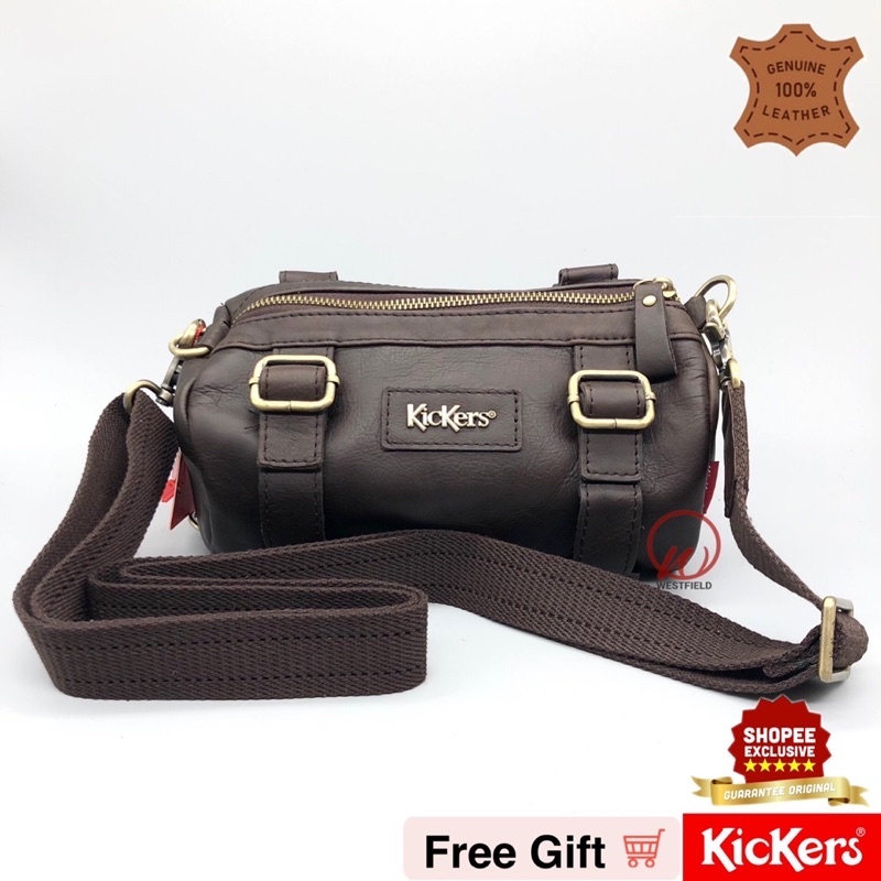 Kickers leather shop sling bag