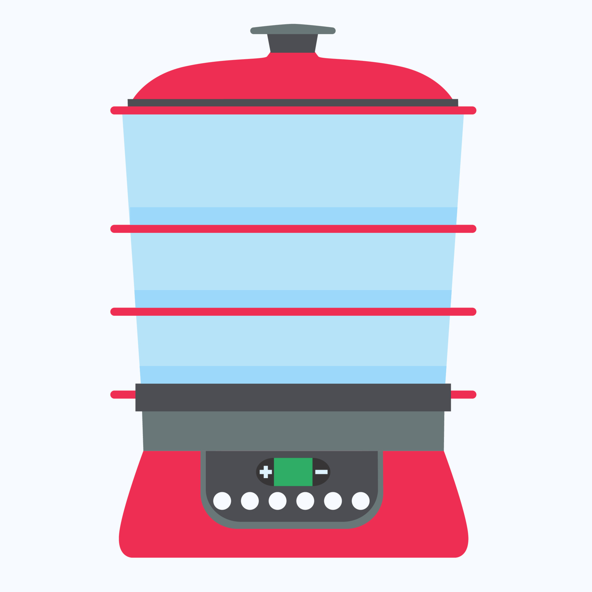 steamer-food-icon-cook-cooking-kitchen-illustration-isolated-flat-symbol-equipment-electric-steam-free-vector
