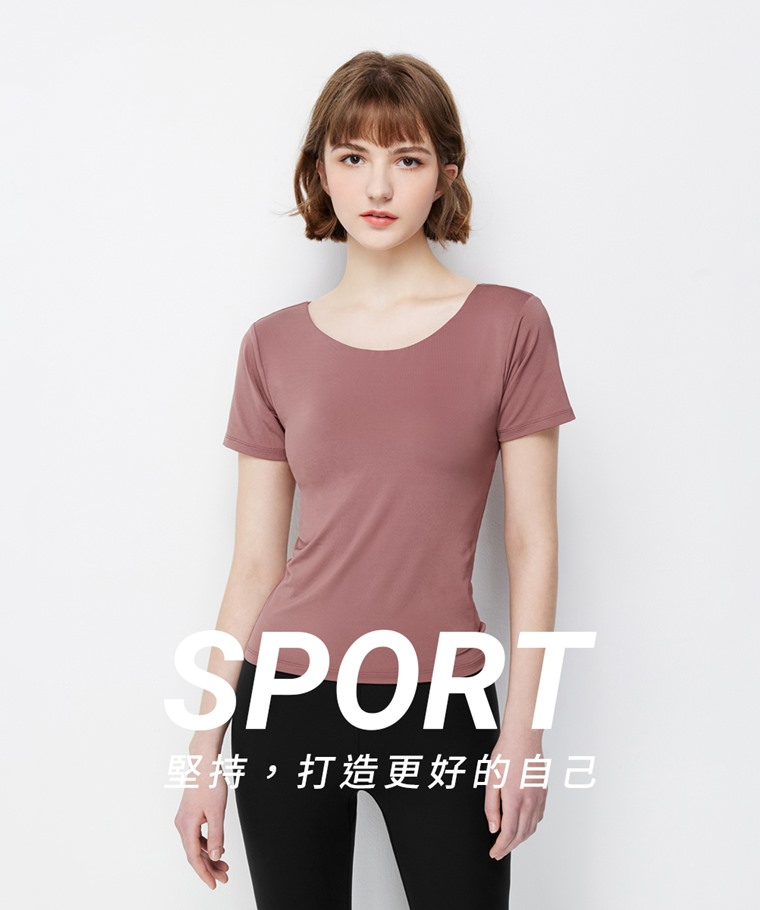 運動短袖Bra上衣-女