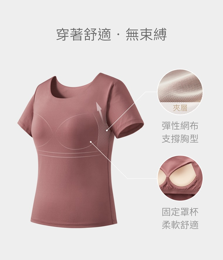 運動短袖Bra上衣-女