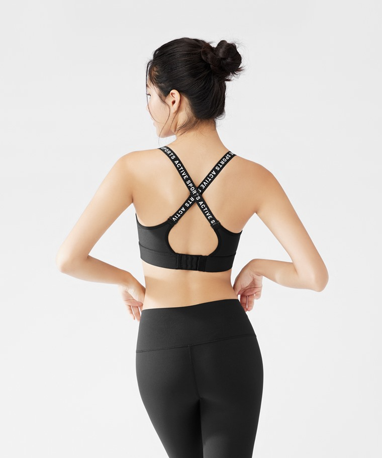 高度支撐交叉肩帶背扣Bra-女