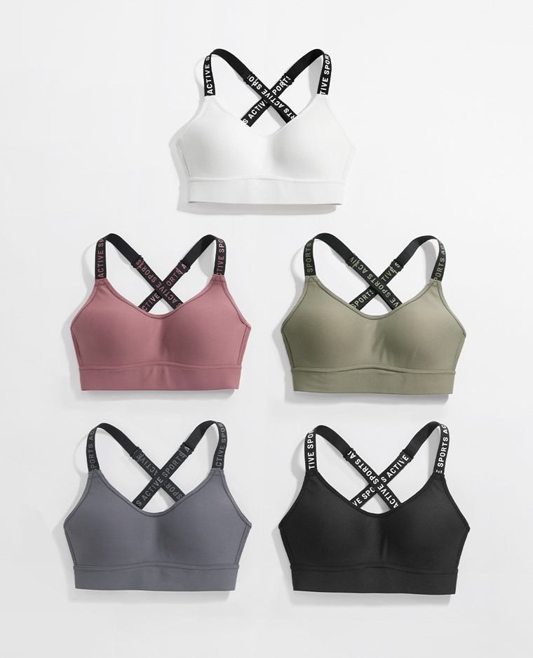 高度支撐交叉肩帶背扣Bra-女