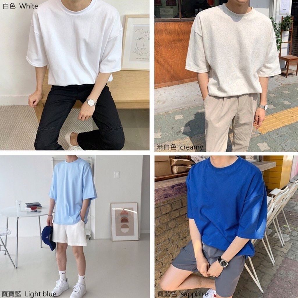 LINE_ALBUM_【RYO】韓國 🇰🇷 20色 Oversize 素色 打底 落肩 寬鬆 素TEE 短袖 五分袖_230413_4