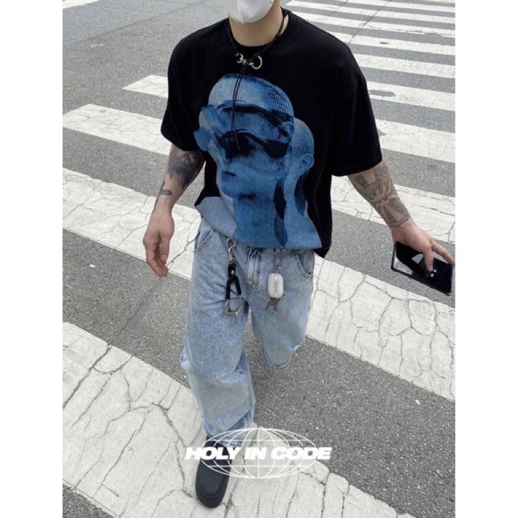 LINE_ALBUM_【RYO】🇰🇷 HOLY IN CODE 人像輪廓 疊影 藍色 印花 短袖 (2color)_230413_6