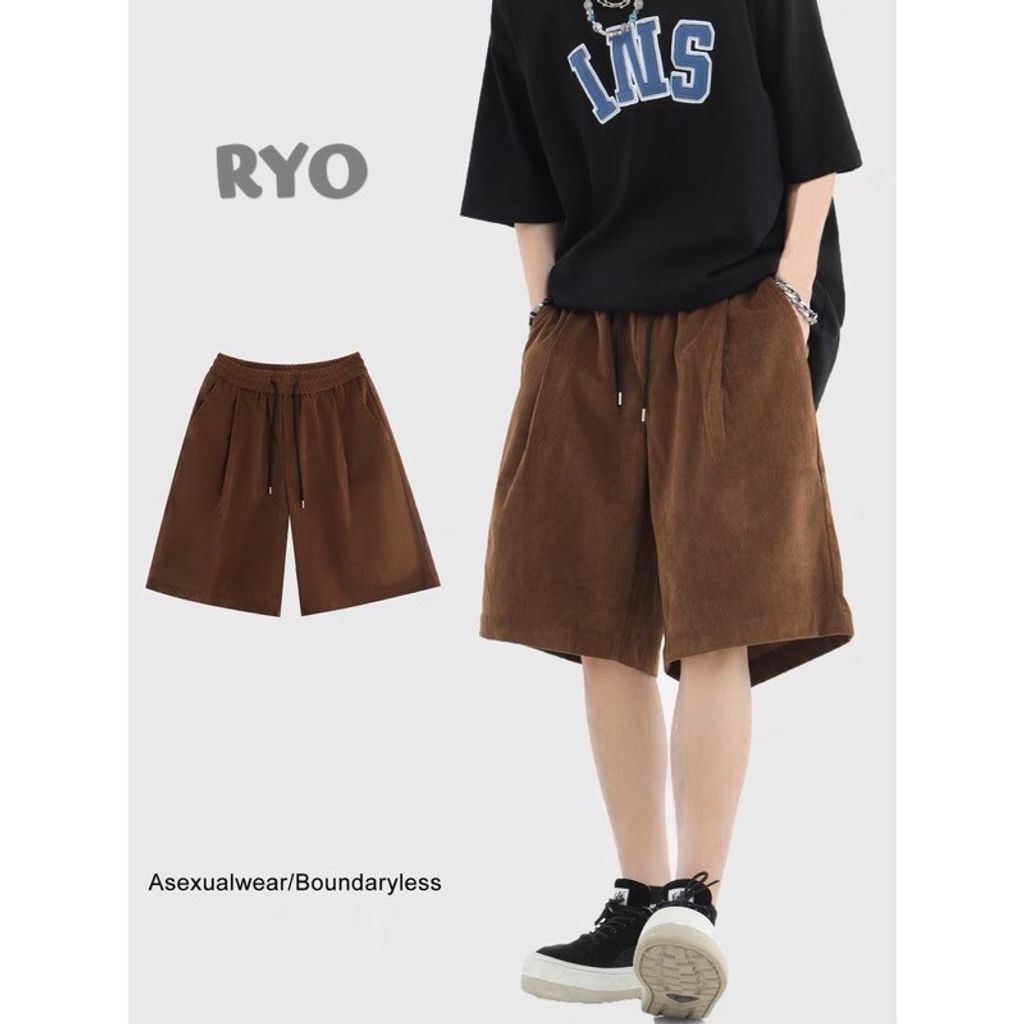 LINE_ALBUM_【RYO】美式 燈芯絨 簡約 純色 百搭 寬鬆 休閒 五分褲 短褲_230601_11