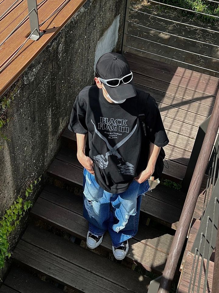 LINE_ALBUM_【RYO】🇰🇷 Raucohouse BLACK FLAG 夏季 印花 街頭 短袖 短T(2colo_230601_11